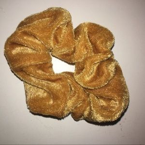 Gold Bronze Velvet Scrunchie